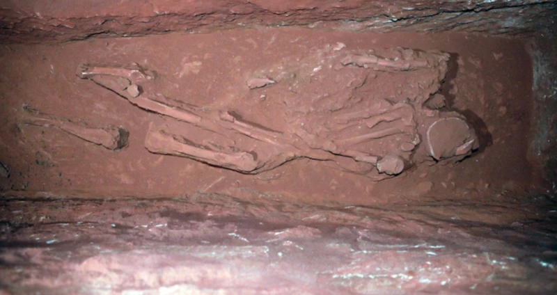 Restos encontrados en Petra, Jordania. arqueológía
